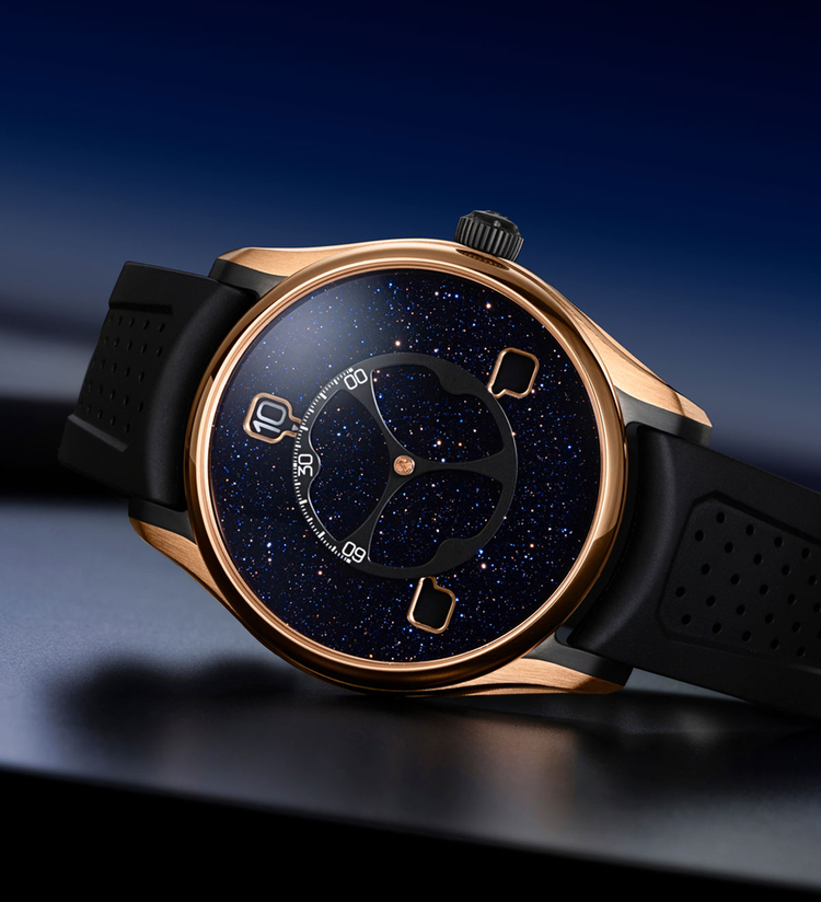 hmoser pioneer flying hours aventurine dial