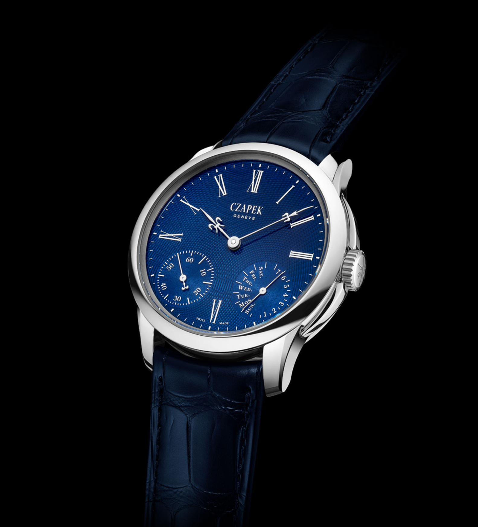 quai des bergues sapphire blue s dial