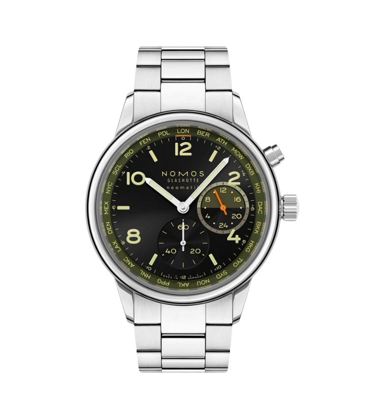 Nomos Club Sport neomatik Worldtimer Vector front