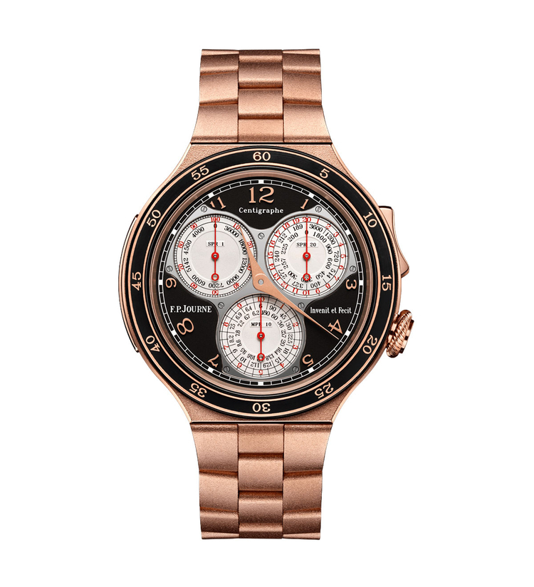 Centigraphe fpjourne gold black dial front