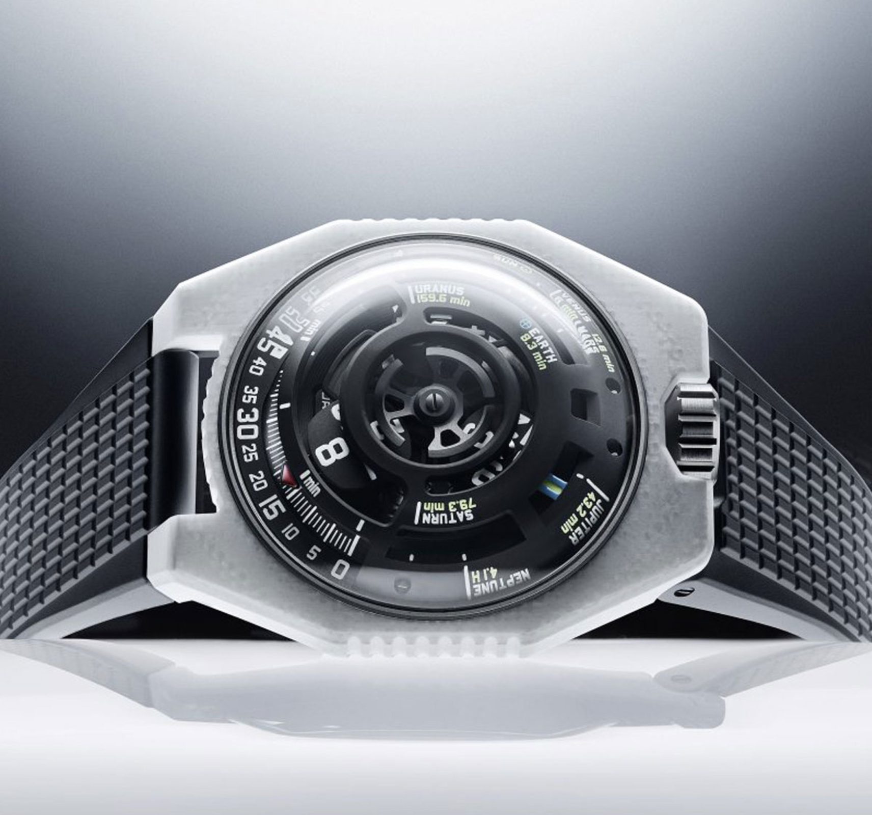 Urwerk UR-100V LightSpeed Ceramic | Futuristic Satellite Hours Watch