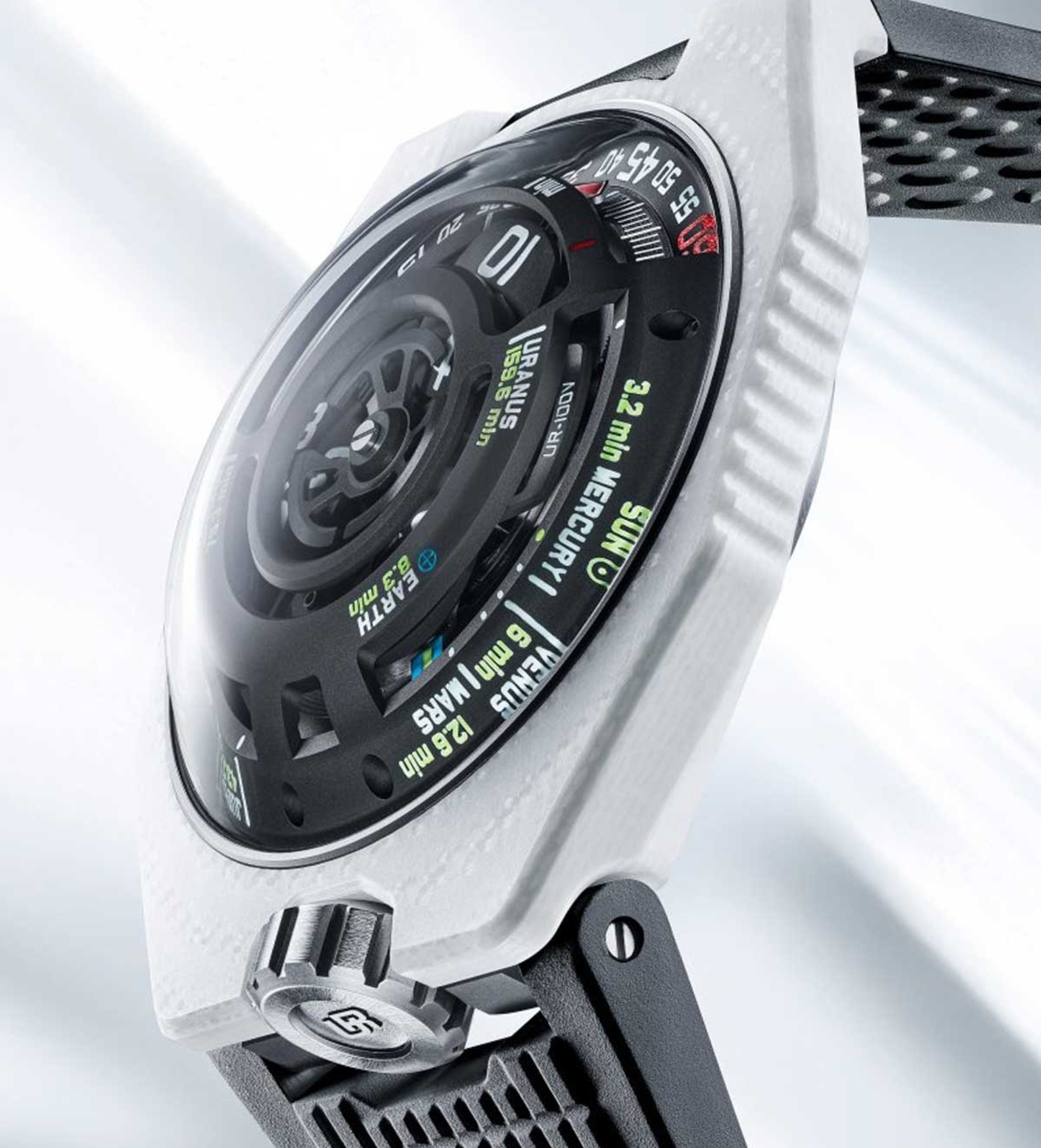 urwerk ur 100v ls ceramic dial