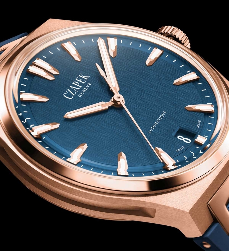 czapek antarctique mont erebus deep blue rose gold dial