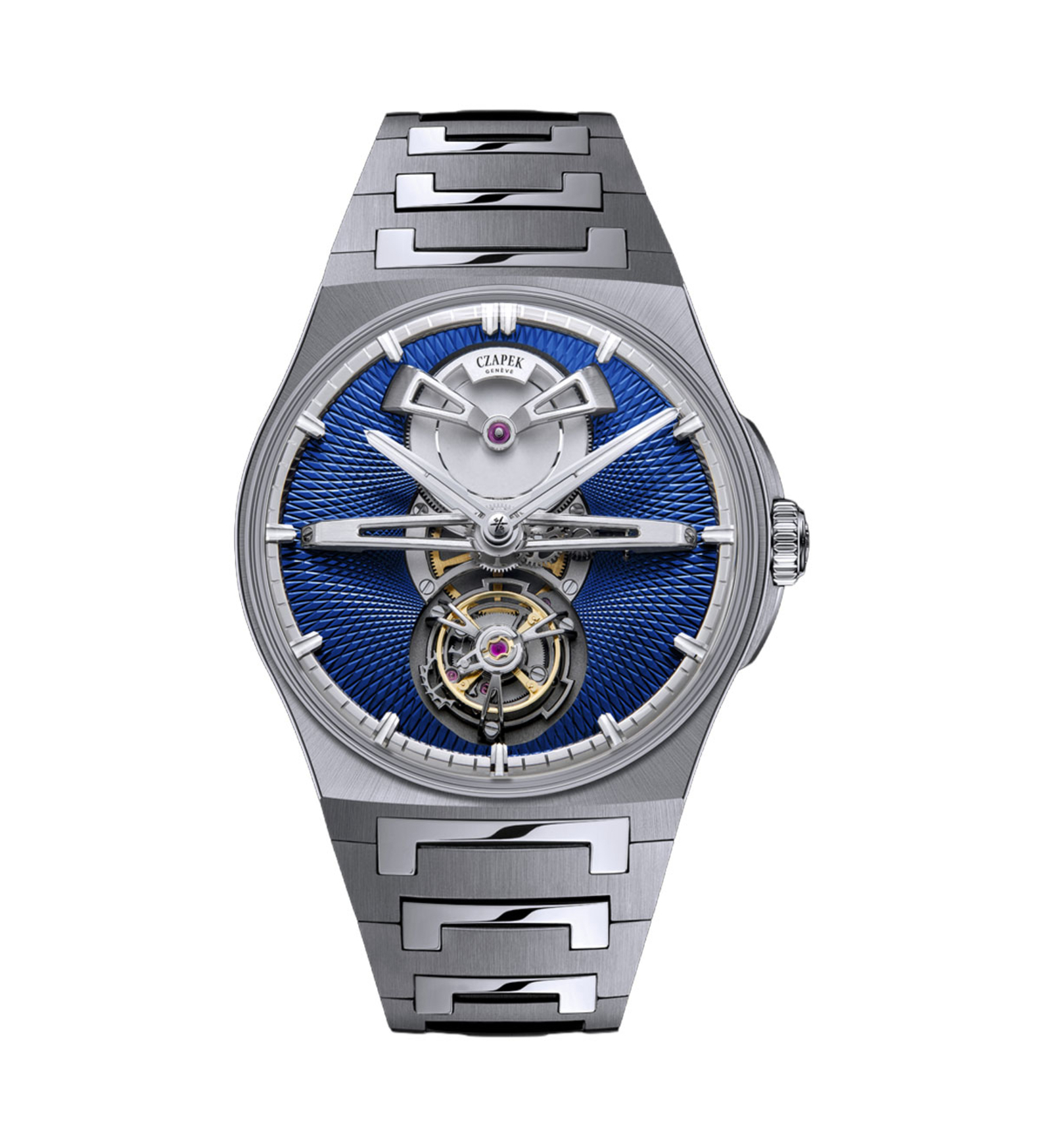 Czapek Antarctique Tourbillon Titanium Cosmic Blue front
