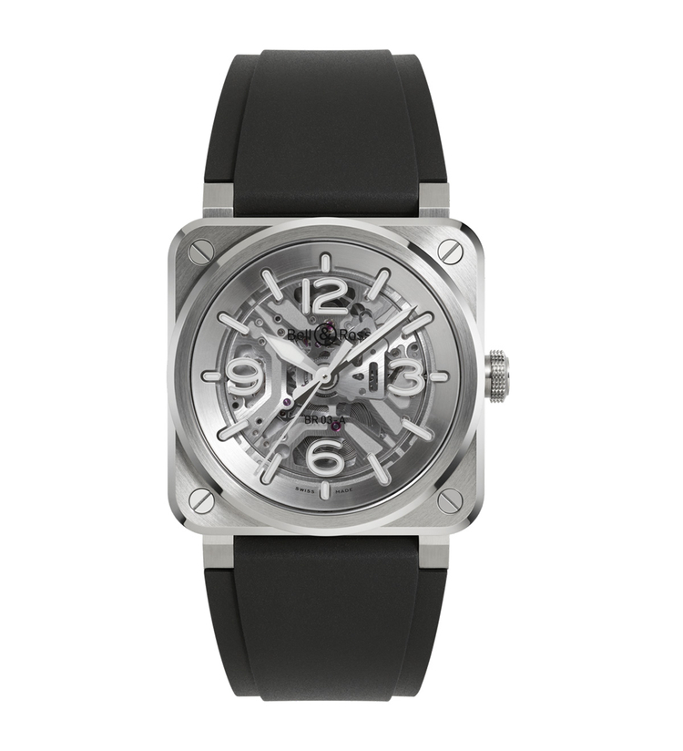 bellross br 03 skeleton steel front