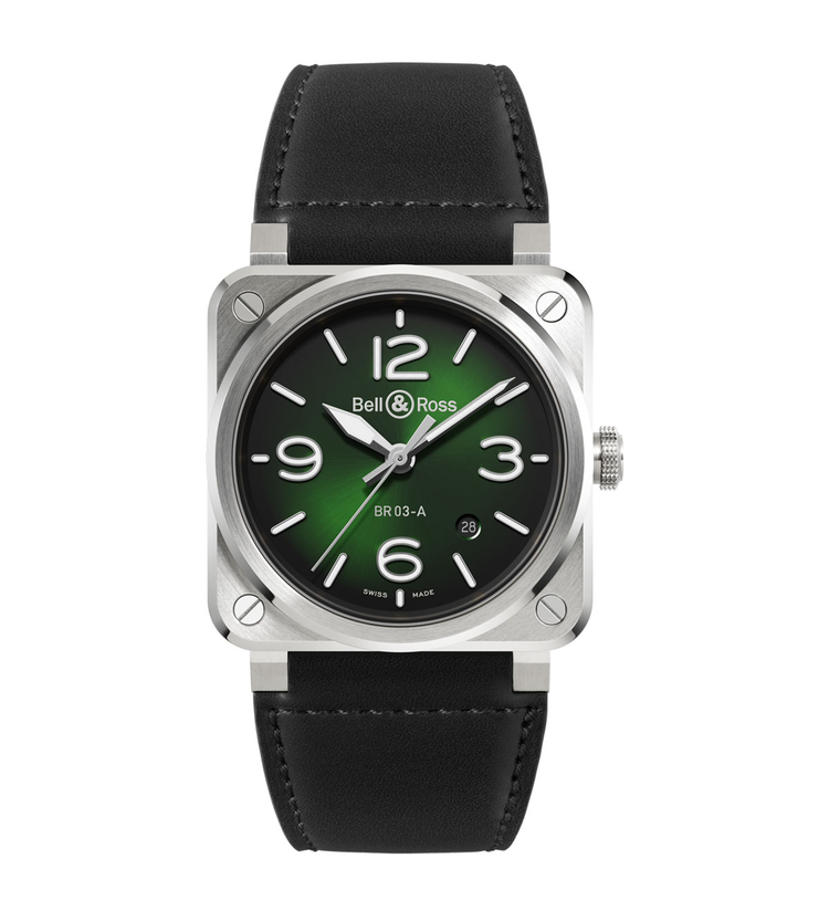bellross br03 green steel front