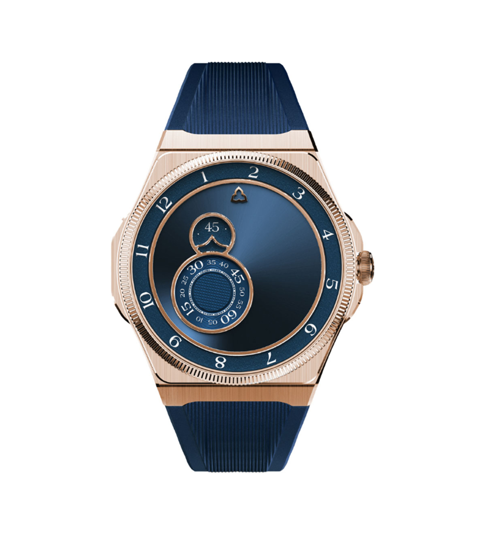 trilobe trentedeux sunray blue rose gold front