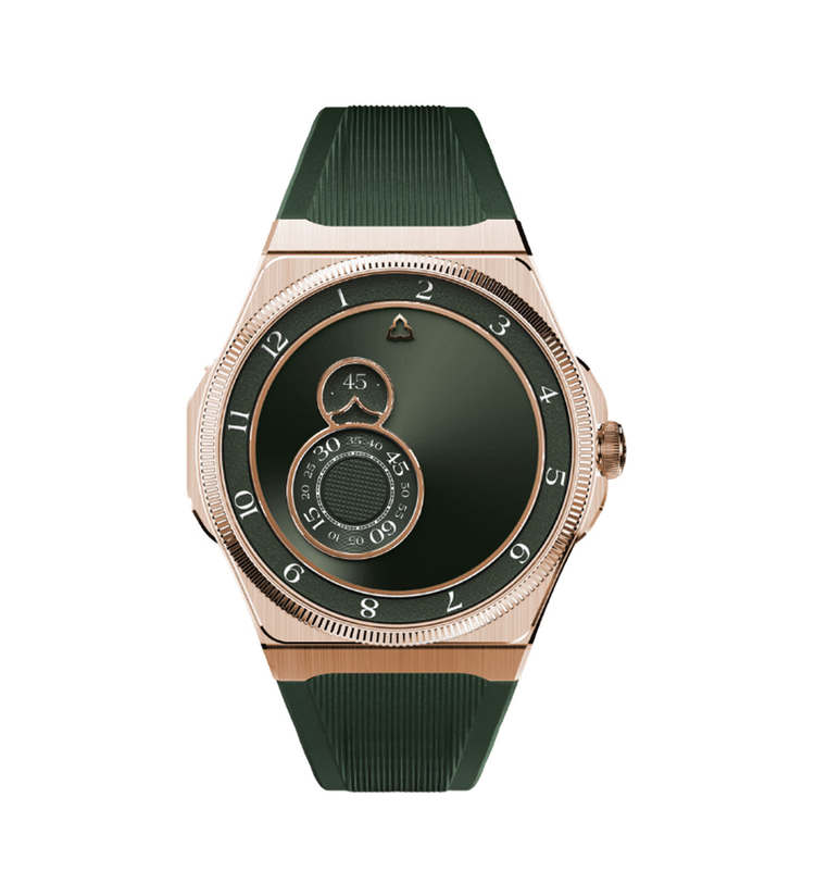 trilobe trentedeux sunray green rose gold front