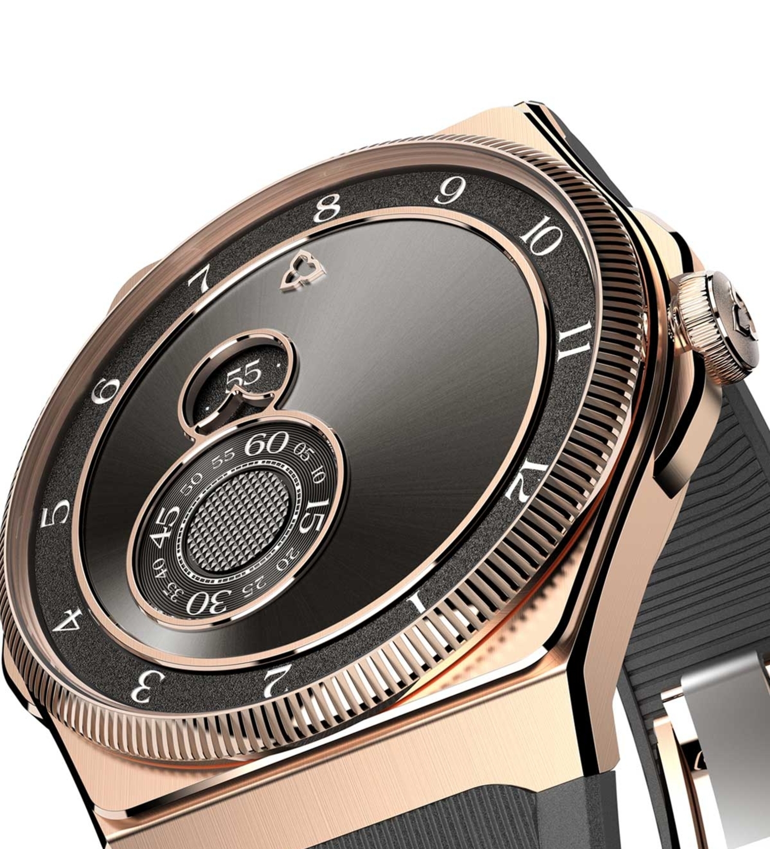 trilobe trentedeux sunray grey rose gold dial