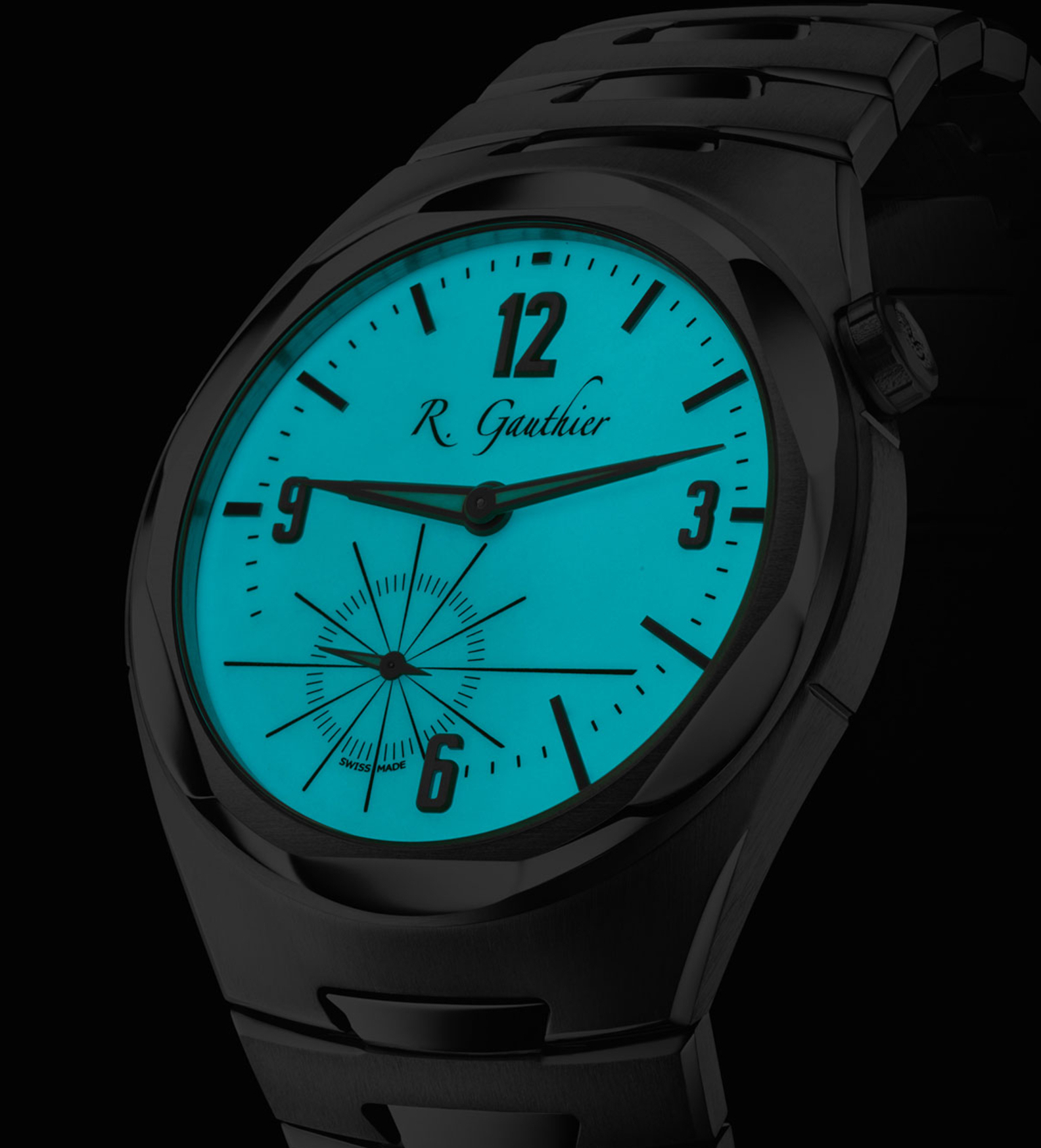 romain gauthier c titanium edition bracelet lumen dial luminova