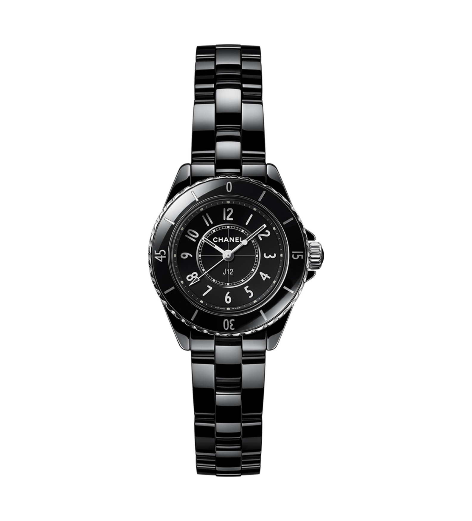 chanel j12 black 28mm H10133 front