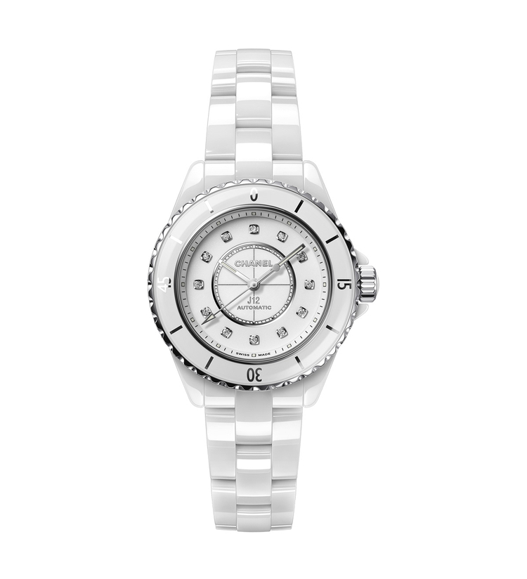 chanel j12 white diamonds 33mm H9741 front
