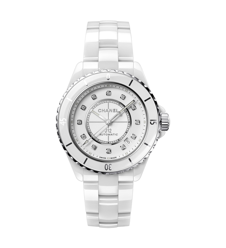 chanel j12 white diamonds 38mm H5705 front