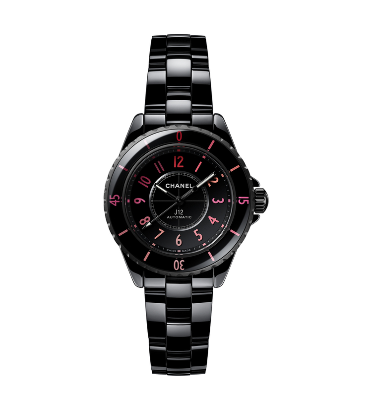 chanel j12 black blush 33mm H10311 front