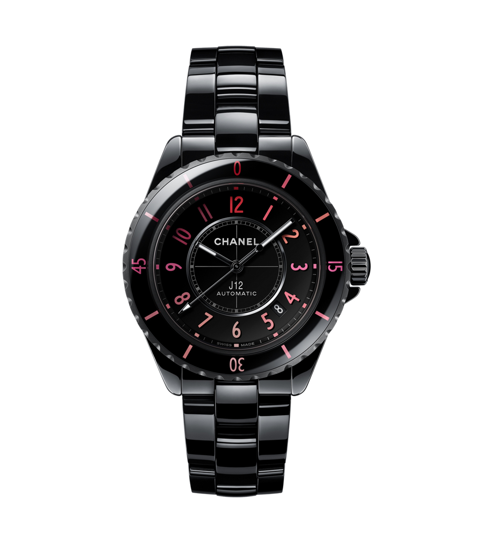 chanel j12 black blush 38mm H10312 front
