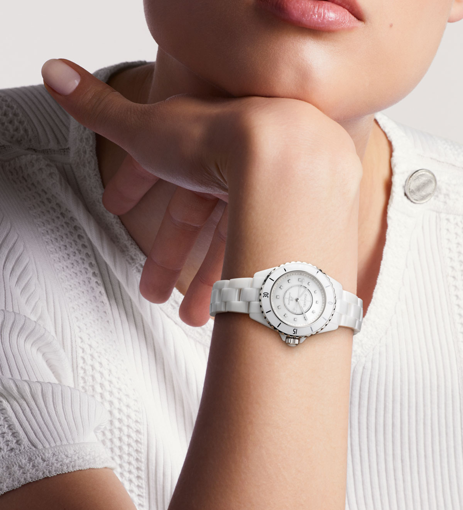 chanel j12 white mop 33mm H10472 wristshot