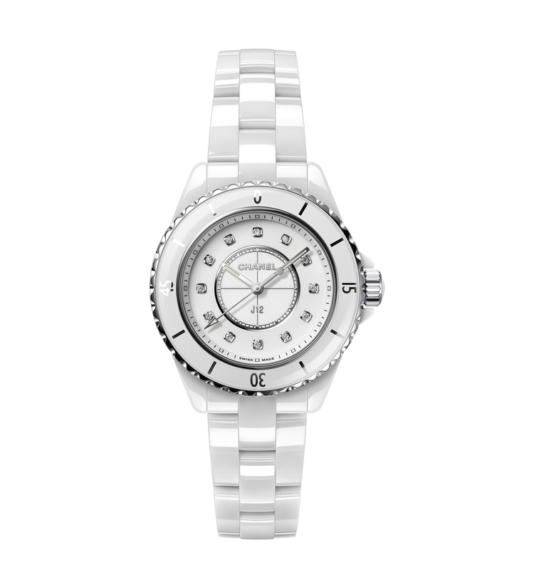 chanel j12 white diamonds 33mm H5703 front