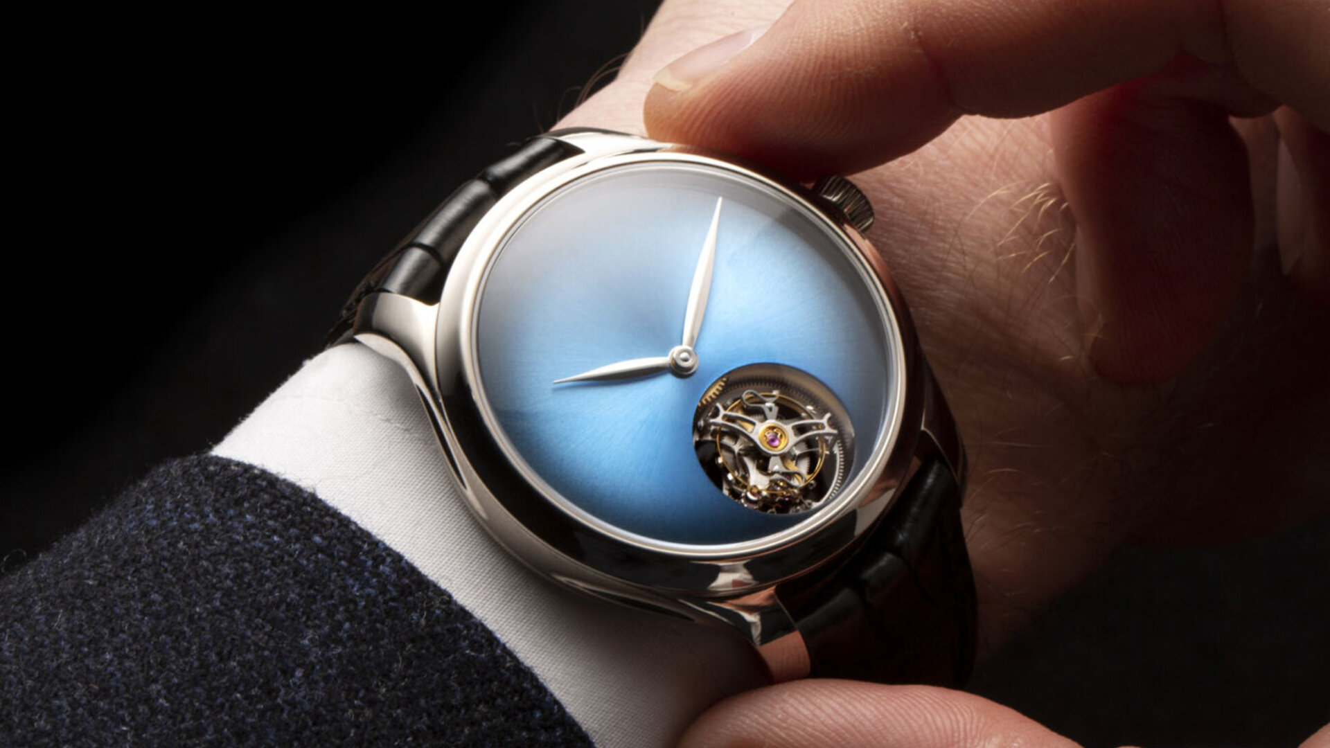Moser Endeavour on a man wrist