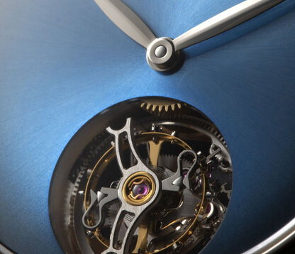 Moser Endeavour concept funky blue close up