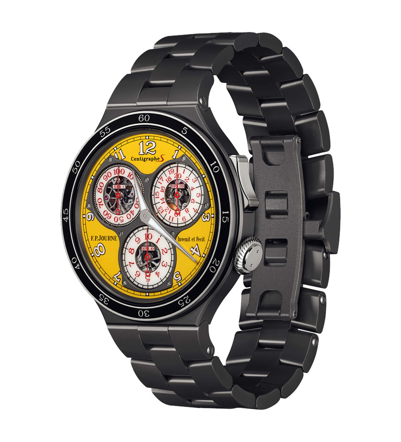 Centigraphe_fpjourne_titanium_yellow_dial_watch