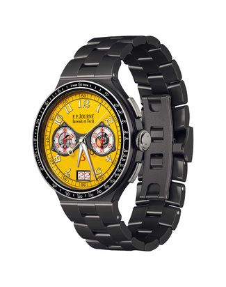 Chronographe_Rattrapante_titanium_fpjourne_yellow_dial_watch